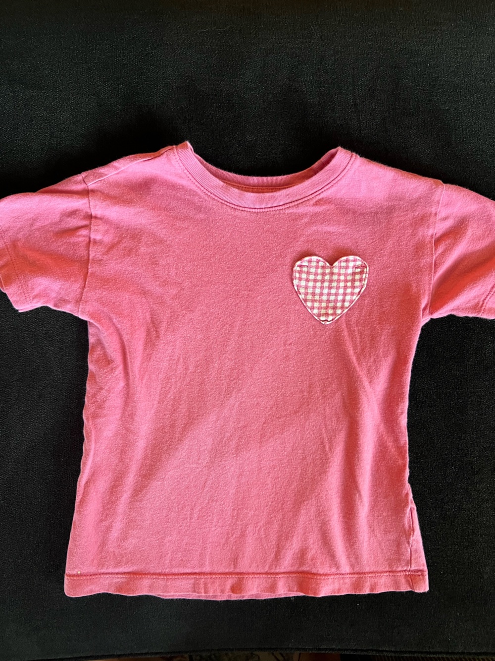Old Navy Pink Short Sleeve Tee with Gingham Heart